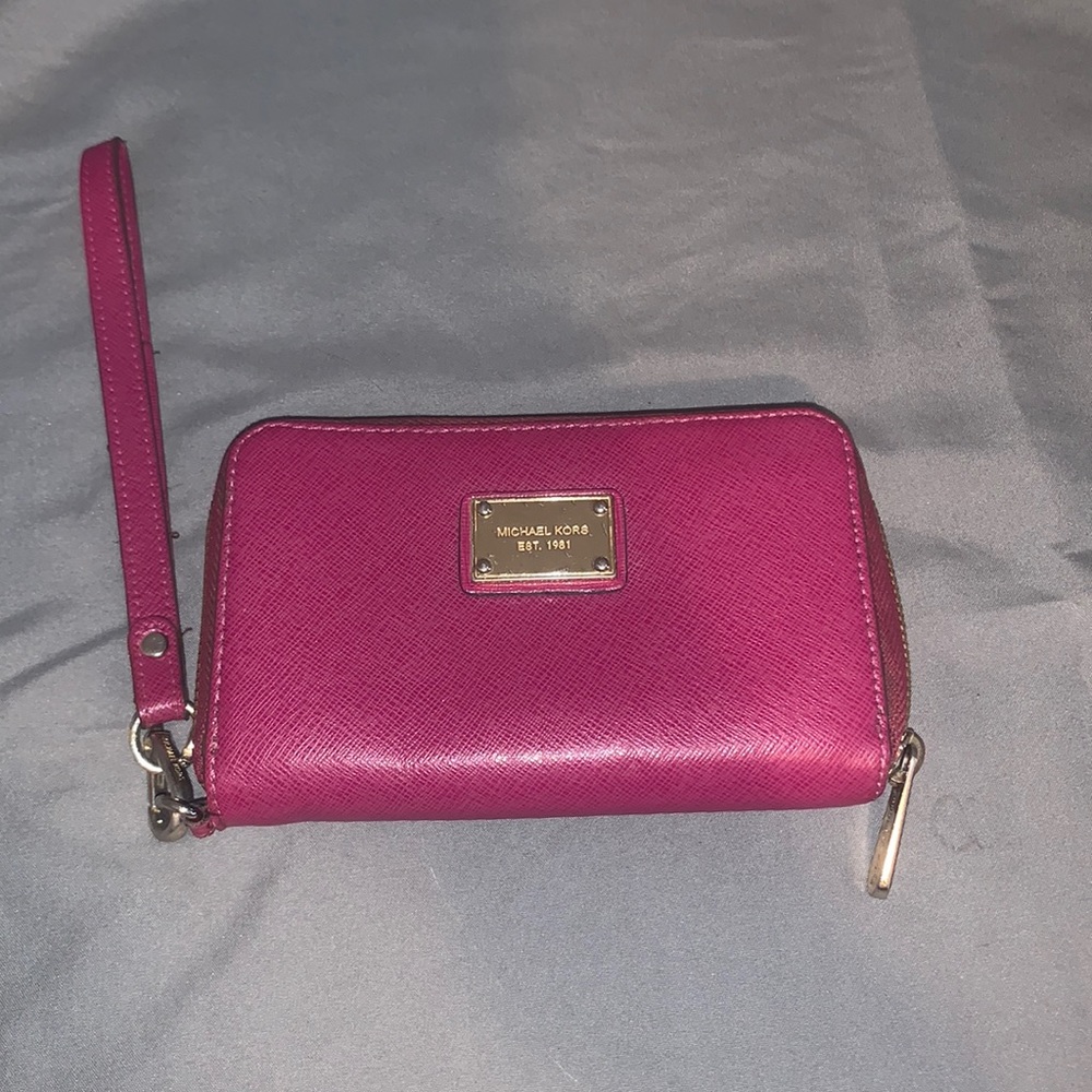 Michael Kors small wristlet wallet with strap
